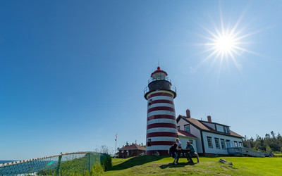 West Quoddy Lighthouse on a sunny day