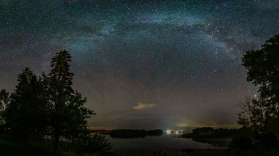 Milky Way Panoramic over Lubec at Seaside Retreat